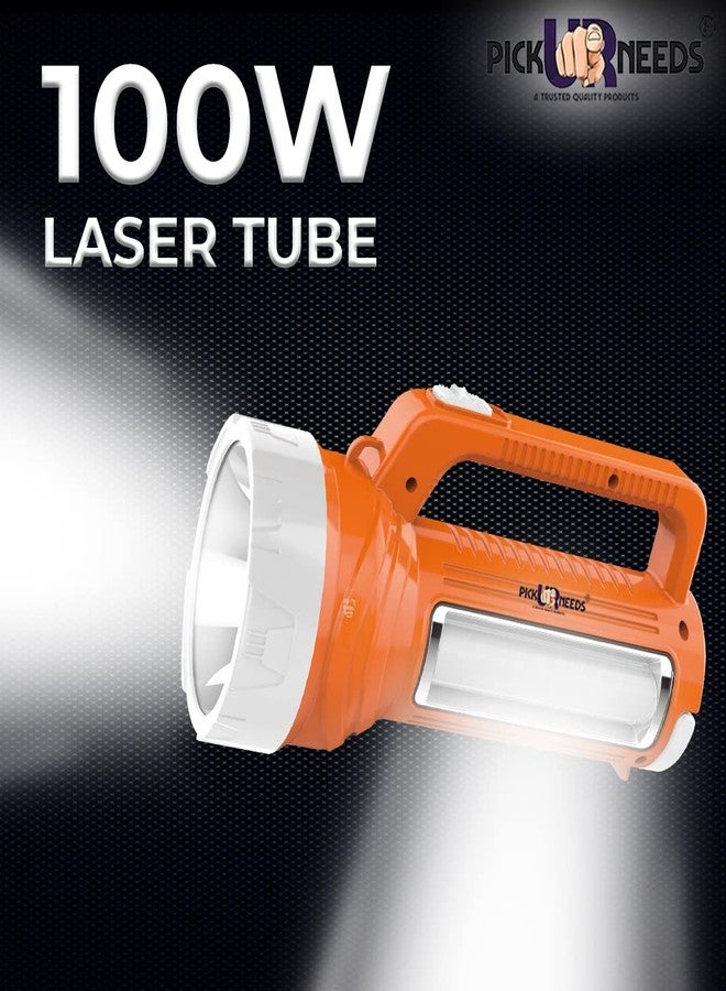 Pick Ur Needs Long Range Emergency Search Torch Light Rechargeable 100W with Side LED Tube Lights - Image 5